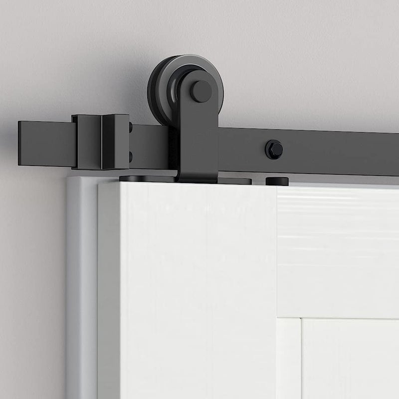 skysen Sliding Barn Door Hardware Roller Set Black (T Shape Roller Set) - Image 5